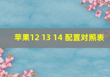 苹果12 13 14 配置对照表